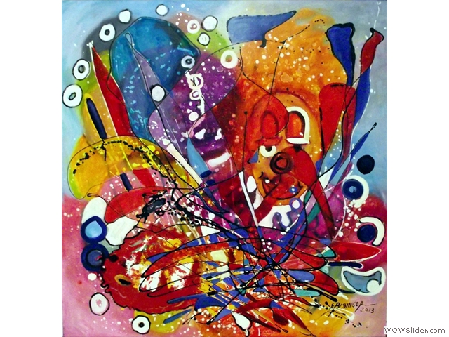 BISSINGER ELENA, Clown, Oil canvas, 80x80, 2013