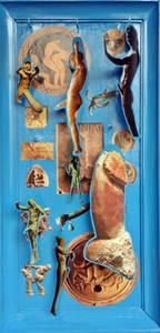 Gita a Pompei-Composizione a collage, 82x40-2022